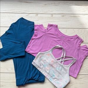Athleta Girl | 3 Piece Bundle | Tops Shirts Sports Bra | Size L/ 12